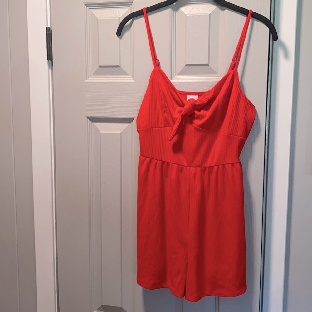 Red Swim Romper Coverup